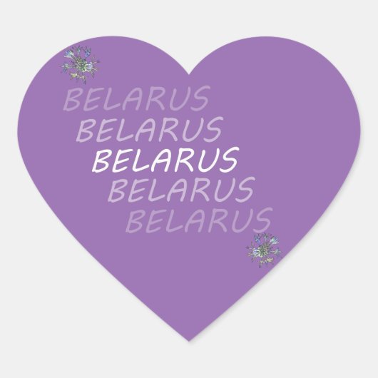 Sticker Cœur Biélorussie Fleur nationale de maïs (Devant)