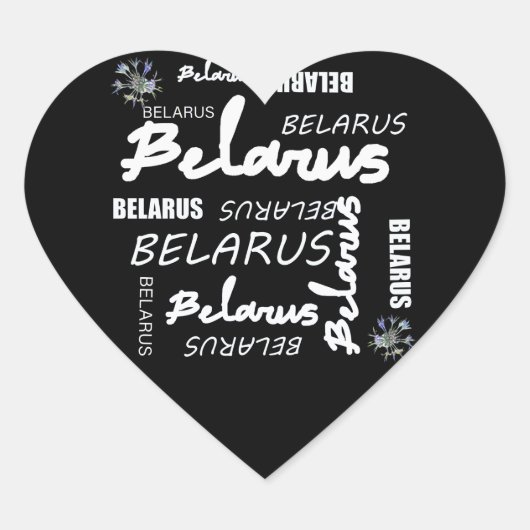 Sticker Cœur Biélorussie Fleur nationale de maïs (Devant)