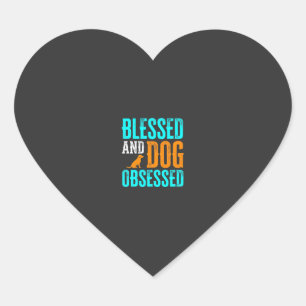 Sticker Cœur Bienheureux et obsédé de chien amateur de chien