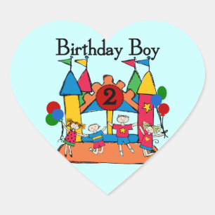 Sticker Cœur Big Bounce Boy 2nd Birthday Tshirts et cadeaux