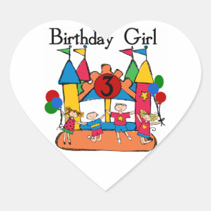 Sticker Cœur Big Bounce Girl 3e Anniversaire Tshirts et cadeaux