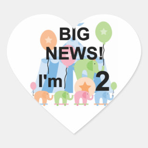 Sticker Cœur Big News Circus 2nd Birthday T-shirts et cadeaux