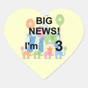 Sticker Cœur Big News Circus 3e Anniversaire Tshirts et cadeaux