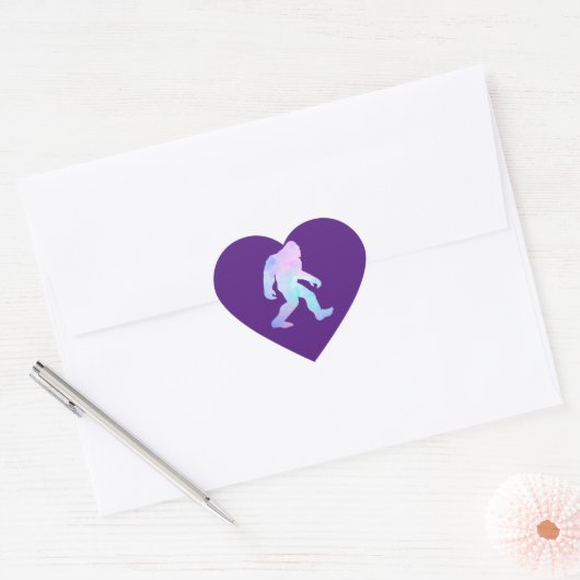 Sticker Cœur Bigfoot aquarelle       (Enveloppe)