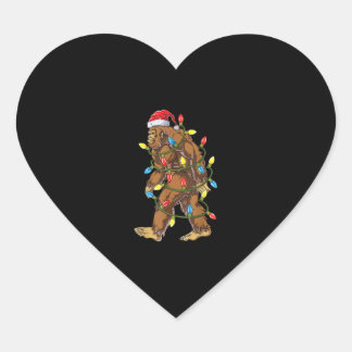 Sticker Cœur Bigfoot Père Noël Christmas Tree Lights Xmas Boys