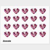 Sticker Cœur Bijou assez rose Bling (Feuille)