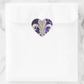 Sticker Cœur Bijou étincelant Fleur De Lis Sequins Violet (Sac)