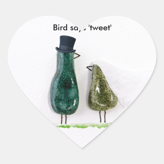 Sticker Cœur Bird dit 'tweet' (Devant)