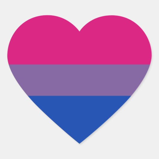 Sticker Cœur Bisexual pride (Devant)