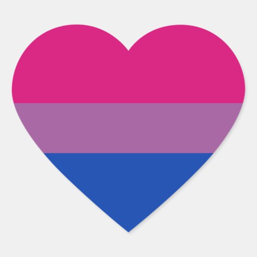 Sticker Cœur Bisexual pride (Devant)
