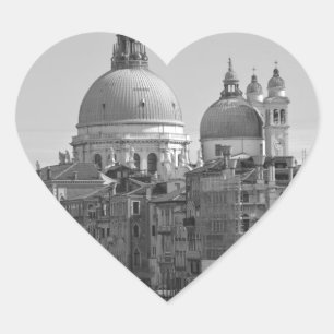 Sticker Cœur Black Blanc Grand Canal Venise Italie Voyage
