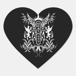 Sticker Cœur Black Death 777 - Croix