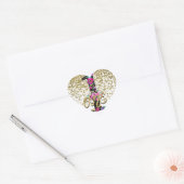 Sticker Cœur Black Floral Gold Parties scintillant ONE 1 1er an (Enveloppe)