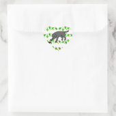 Sticker Cœur Black Lab Convivial Cartoon Labrador feuille (Sac)