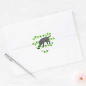 Sticker Cœur Black Lab Convivial Cartoon Labrador feuille (Enveloppe)