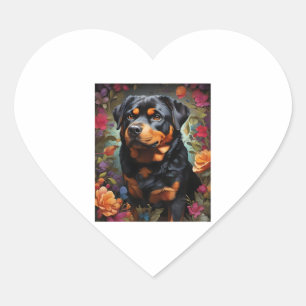 Sticker Cœur Black Labrador, Black Wings, The Enchanting Tale o