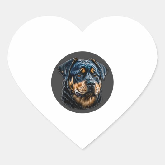 Sticker Cœur Black Rottweiler (Devant)