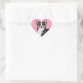 Sticker Cœur Black Tri Pembroke Welsh Corgi Coeurs d'amour rose (Sac)