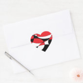 Sticker Cœur Black, white and red ellipticals (Enveloppe)