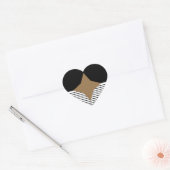Sticker Cœur Black White Colorblock & Brown Diamond (Enveloppe)