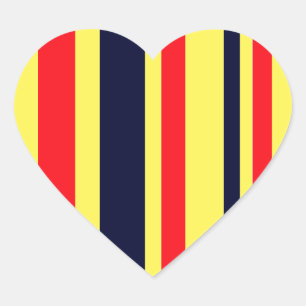 Sticker Cœur Blancs, Bleus Et Rouges