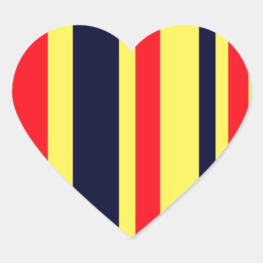 Sticker Cœur Blancs, Bleus Et Rouges (Devant)