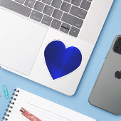 Sticker Coeur Bleu (Ordinateur portable avec iPhone)