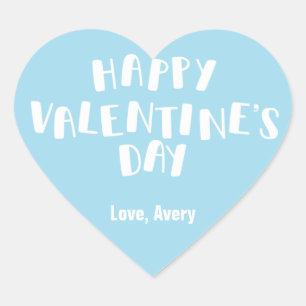 Sticker Cœur Bleu clair Bonne Saint-Valentin