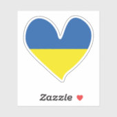 Sticker Coeur bleu et jaune, drapeau ukrainien (Feuille)
