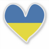 Sticker Coeur bleu et jaune, drapeau ukrainien (Devant)