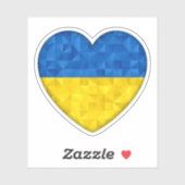 Sticker Coeur bleu et jaune, drapeau ukrainien (Feuille)