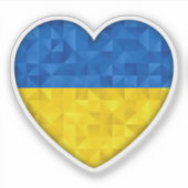 Sticker Coeur bleu et jaune, drapeau ukrainien (Devant)