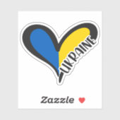 Sticker Coeur bleu et jaune, drapeau ukrainien (Feuille)
