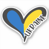 Sticker Coeur bleu et jaune, drapeau ukrainien (Devant)