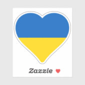 Sticker Coeur bleu et jaune, drapeau ukrainien (Feuille)