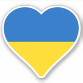 Sticker Coeur bleu et jaune, drapeau ukrainien (Devant)