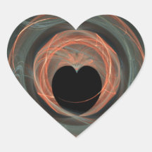 Bleu et Rouge Fractal Art Encerclé Coeur