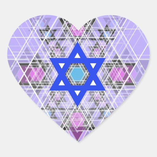 Sticker Cœur Bleu Étoile. (Devant)