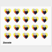 Sticker Cœur Bleu jaune Art Abstrait (Feuille)