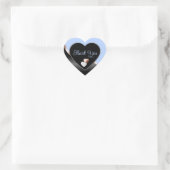 Sticker Cœur Bleu noir Rose Wavy Or avec Merci Coeur (Sac)