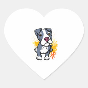 Sticker Cœur Bleu Pit Bull