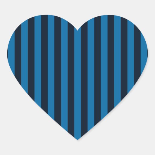 Sticker Cœur Bleu Vertical Stripes Arrière - plan Personnaliser (Devant)