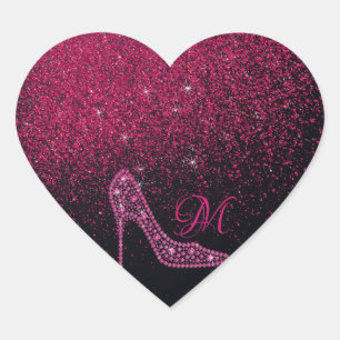 Sticker Cœur Bling Sparkle Diamond Parties scintillant hauts ta