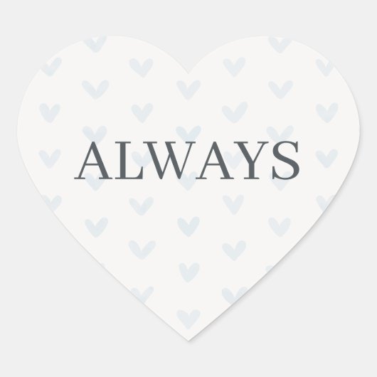 Sticker Cœur Blue Heart Pattern Minimal Serif Always (Devant)