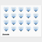 Sticker Cœur Blue Heaven Floral Heart Formé Adresse Phoques (Feuille)