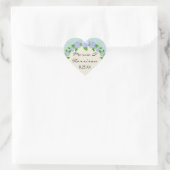 Sticker Cœur Blue Hydrangea dentelle Floral Formal Élégant Mari (Sac)