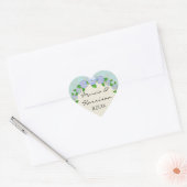 Sticker Cœur Blue Hydrangea dentelle Floral Formal Élégant Mari (Enveloppe)
