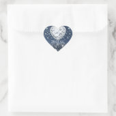 Sticker Cœur Blue Jean Denim & Diamonds Bling Diamond Heart (Sac)