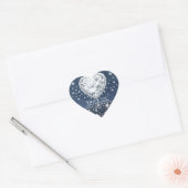 Sticker Cœur Blue Jean Denim & Diamonds Bling Diamond Heart (Enveloppe)