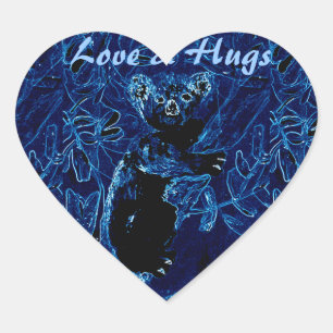 Sticker Cœur Blue Koala Tree Love and Hugs
